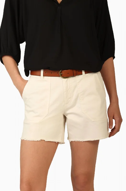 Cotton-Twill Peyton Cargo Short In White