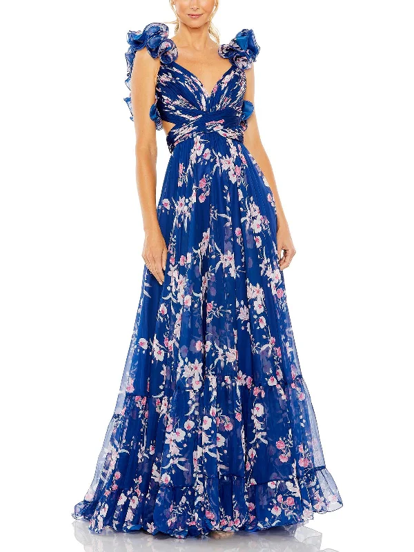 Perfect fashion pieces for the busy woman   Womens Chiffon Lace-Up Evening Dress