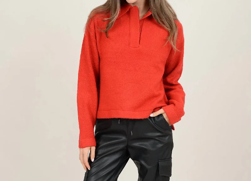 Ashanti Polo Pullover In Engine Red