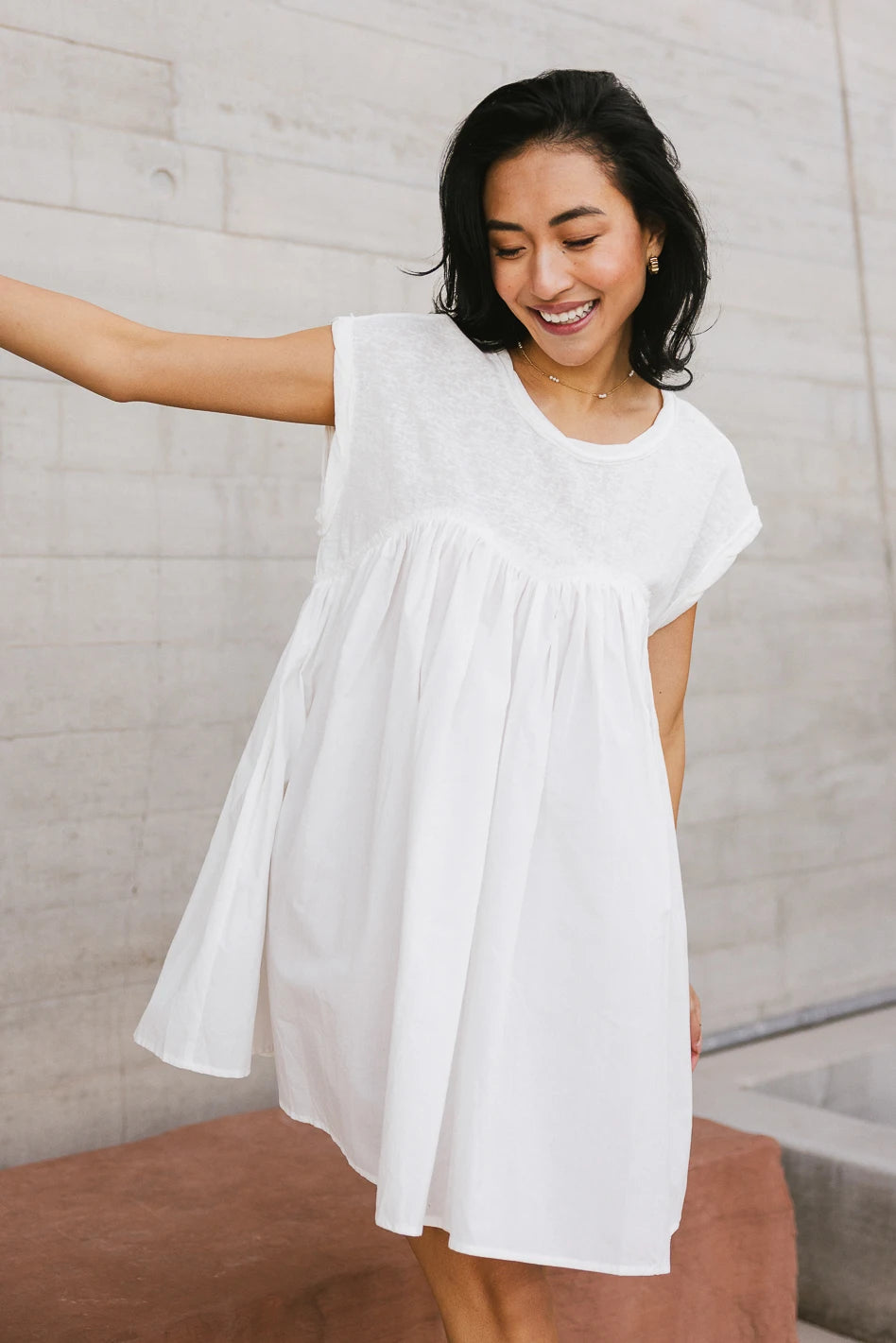 Latest fashion trends for modern women   Livia Contrast Mini Dress in White - FINAL SALE