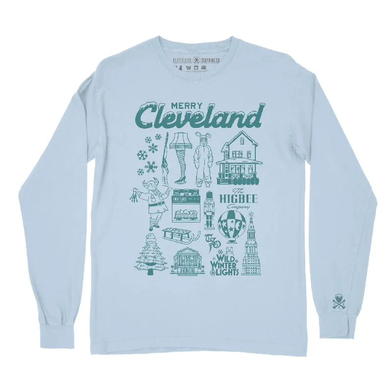 Merry Cleveland Collage - Unisex Long Sleeve Crew T-Shirt